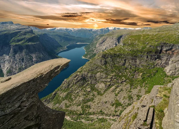 Rock landscape, Norway. The Trolls\' Path (Trollstigen) is a serpentine mountain road and pass