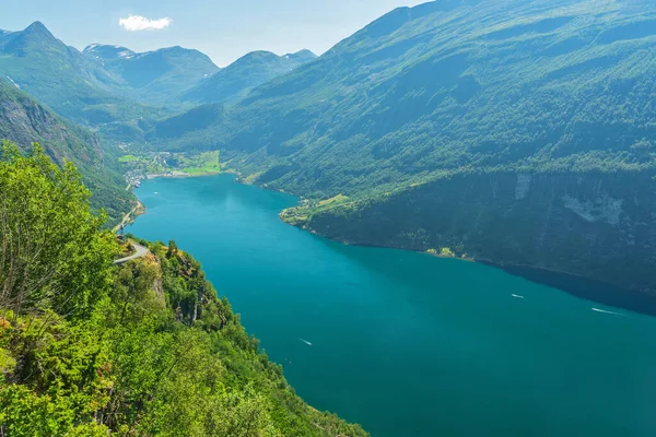 Geiranger Fjord Meer Berglandschaft Blick Norwegen — Stockfoto
