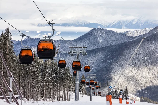 Winter Ski Resort Landscape Jasna Cable Car Slovakia — Stock Photo, Image