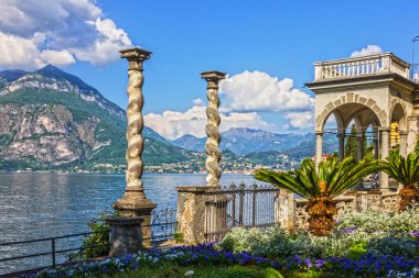 Varenna town, Villa Monastero, Como lake, Italy, Lombardy clipart