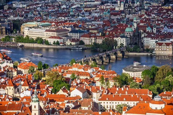 Prague Cityscape Czech Republic Panoramic View Charles Bridge — Stock Photo, Image