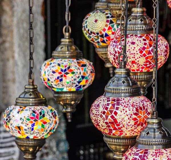 Arabské Dekorativní Lampy Interiéru Orientální Tradiční Suvenýry — Stock fotografie