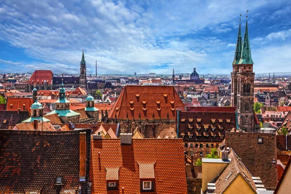 Nuremberg Alemania Casas Antiguas Paisaje Urbano —  Fotos de Stock