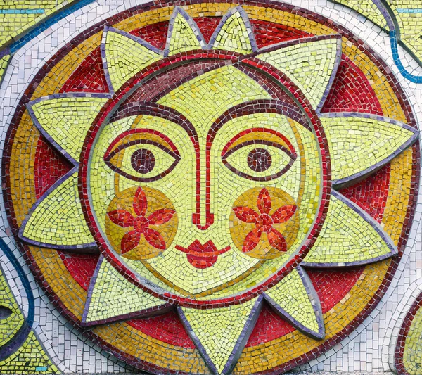 Mosaic Tile Icon Sun Bender Transnistria — Fotografie, imagine de stoc