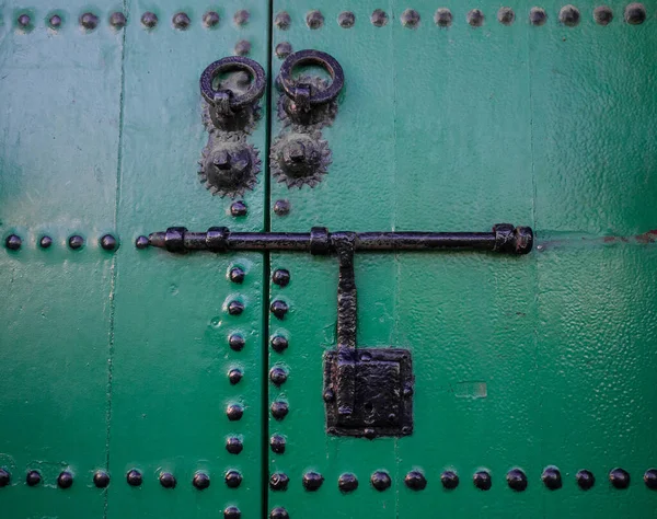 Lock Mechanism Tanger Ancient Mosque Gate Morocco — Fotografia de Stock