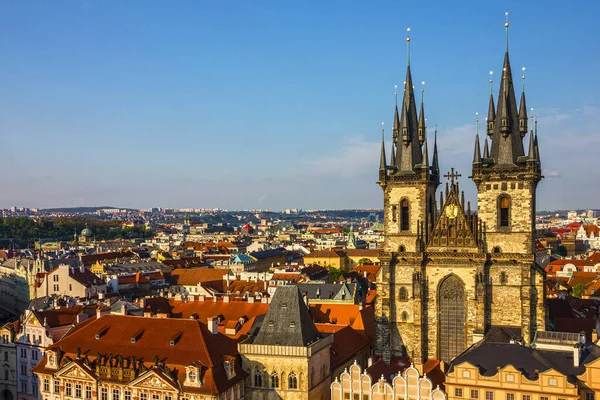 Prague Czech Republic Staromestska Square Church Our Lady Tyn — Stock Photo, Image