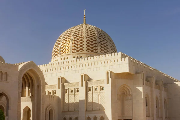 Moskee Koepel Gebouw Architectuur Muscat Oman Sultan Qaboos Grote Moskee — Stockfoto