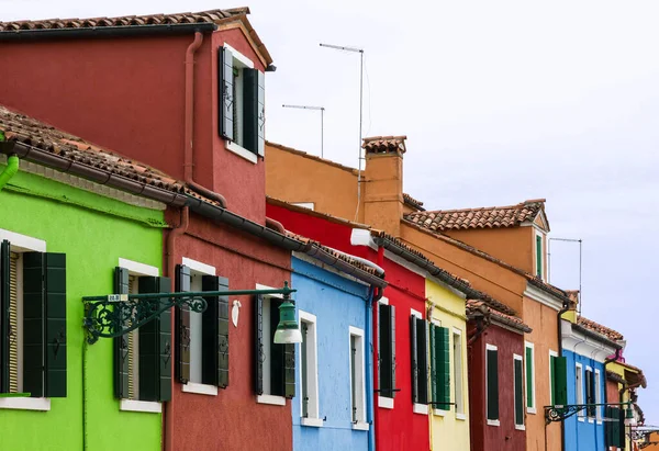 Kolorowe Domy Wenecja Włochy Wyspa Burano — Zdjęcie stockowe