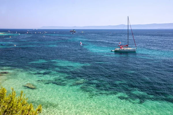 Adriatic Sea Water Yacht Croatia Brac Island — Fotografia de Stock