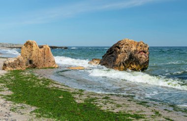 Plaj taşları, Arcadia, Odessa, Karadeniz, Ukrayna
