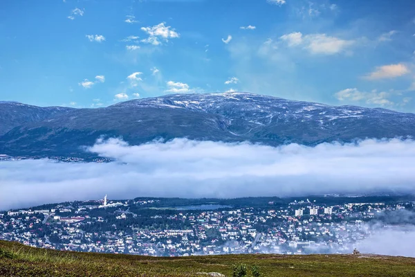 Norway Tromso Norwegian Town Arctic Circle Mountain Landscape Panoramic View — Stock Photo, Image