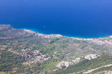 Dağ manzarası, Hırvatistan, Dalmaçya ve Makarska deniz manzarası beldesi
