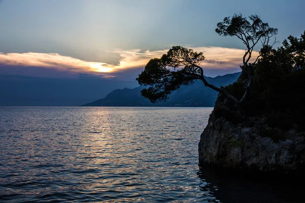 Croazia Brela Vista Mare Mare Adriatico Dalmazia Makarska Costa — Foto Stock