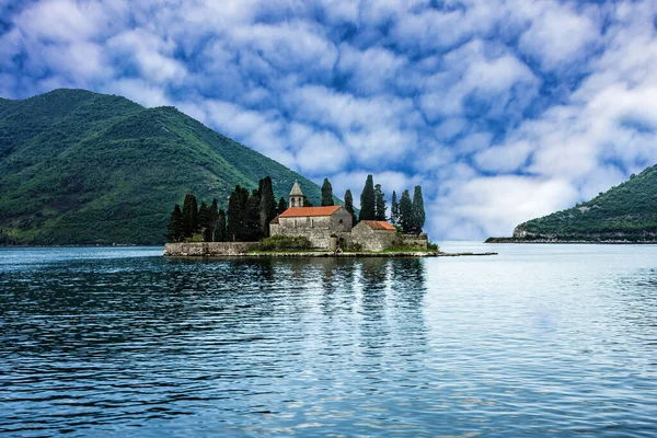 Paesaggio Marino Monastero Sull Isola Perast Montenegro — Foto Stock