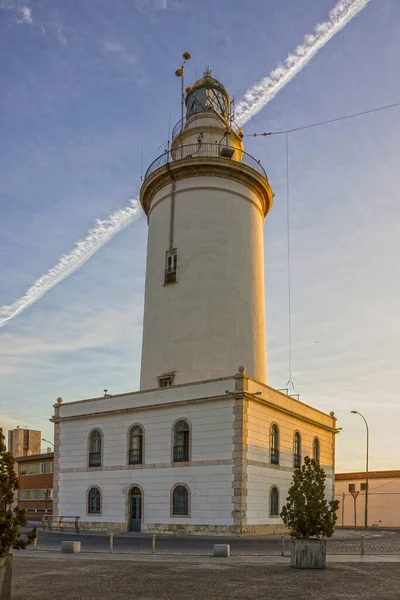 Leuchtturm Der Stadt Malaga Spanien — Stockfoto
