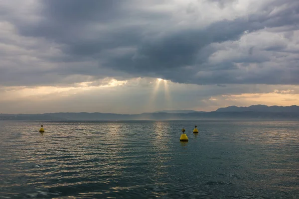 Garda Lake Sunset Landscape Sirmione Italy — Photo