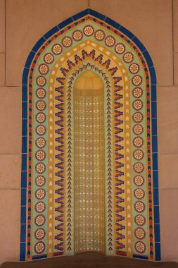 Oriental eastern ornamentin Muscat, Oman. Sultan Qaboos Grand Mosque  