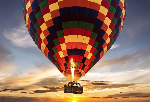 Hot Air Balloon Flight Sunset — Zdjęcie stockowe