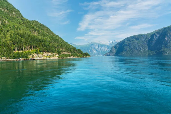 Lysefjord Shore Background Beautiful Blue Cliff Clouds Coast Coastline Cruise — Stockfoto