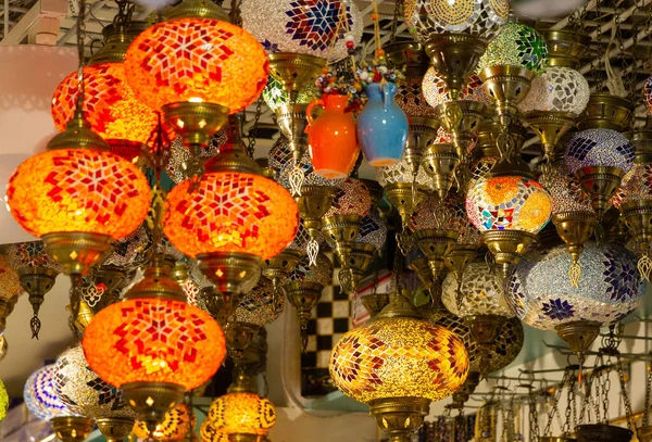 Istanbul Turkey Glass Lamps Traditional Souvenir Shop Istanbul —  Fotos de Stock