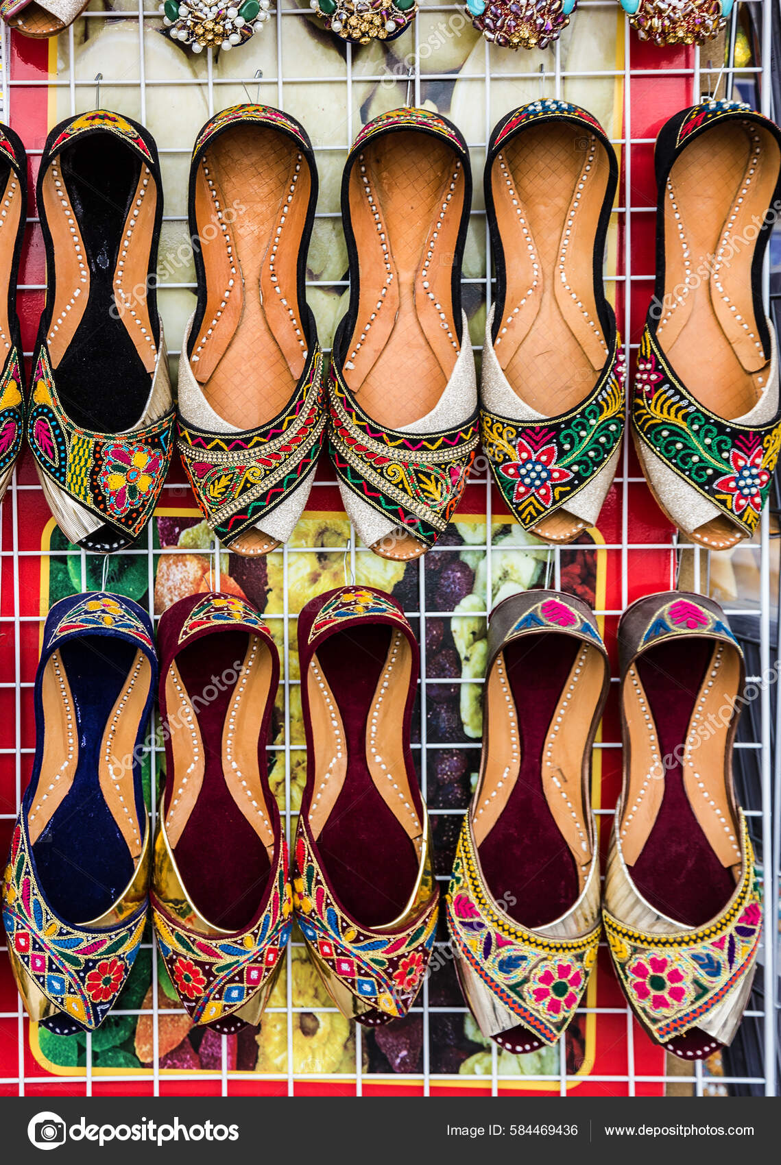 Women s Shoes Ethnic Footwear Dubai Souk Uae Stock Photo by