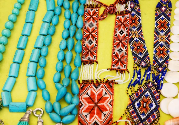 Bead Necklaces Ornamental Decoration Jewelery — Zdjęcie stockowe