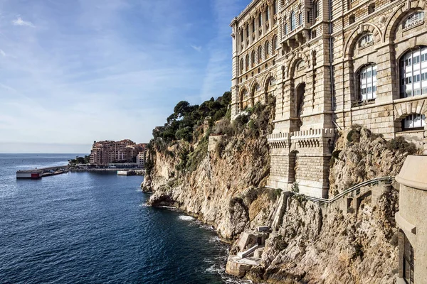 Principato Monaco Monte Carlo Vista Mare Oceanographic Museum Building — Foto Stock