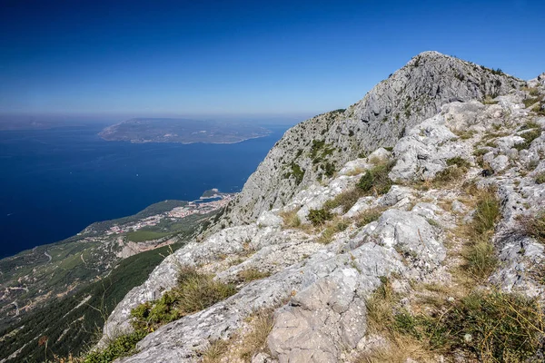 Croatie Dalmatie Montagne Biokovo Mer Paysage Panoramique — Photo