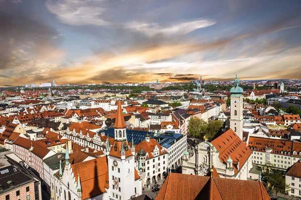 Мюнхенская Панорама Архитектуры Старого Города Бавария Германия — стоковое фото