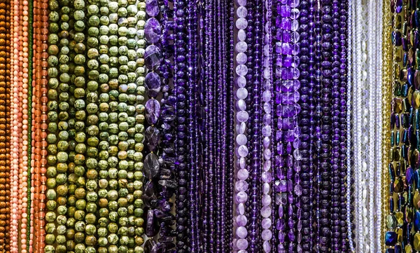Collana Perline Pietra Colorata Collezione Gioielli Fabbrica Turca — Foto Stock