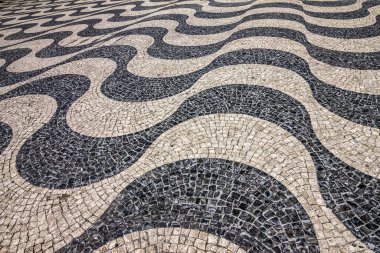 kiremitli kat. Dalgalar, Portekizce geleneksel tarzda, kare, Rossio Lisbon kiremitli kat