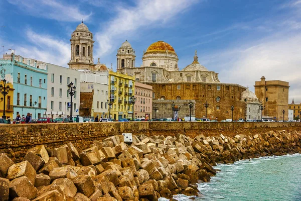 Cádiz Espanha Catedral Beira Mar Campo Del Sur — Fotografia de Stock