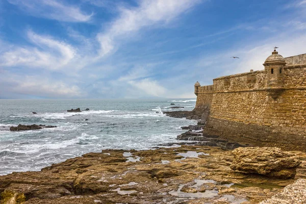 Kadiz Sea Front View San Sebastian Fortress Spain — 图库照片