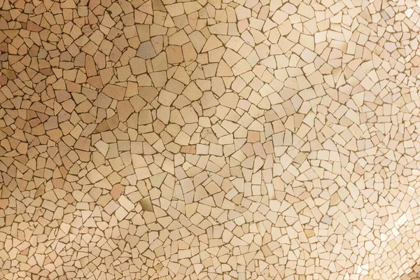 Fondo Baldosas Cerámicas Mosaico Vidrio Roto Decoración Park Güell Barcelona —  Fotos de Stock