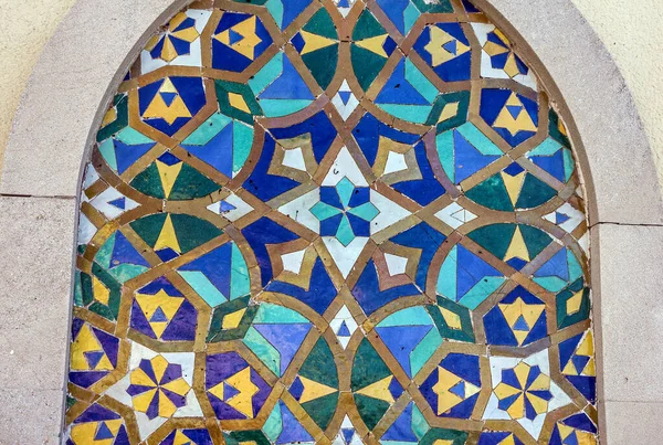Mosaico Marroquí Decoración Cerámica Mezquita Hassan Casablanca Marruecos —  Fotos de Stock