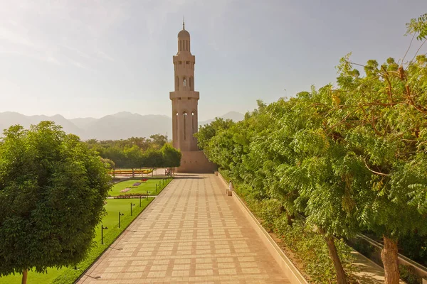 Oman Muscat Sultan Qaboos Grand Mosque Architectuurpark Landschap — Stockfoto