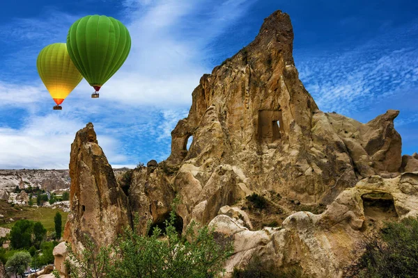 Balões Voadores Capadócia Turquia Parque Nacional Goreme — Fotografia de Stock