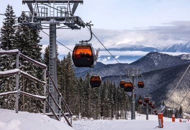 Slovakya 'nın Jasna kayak merkezindeki Funicular.