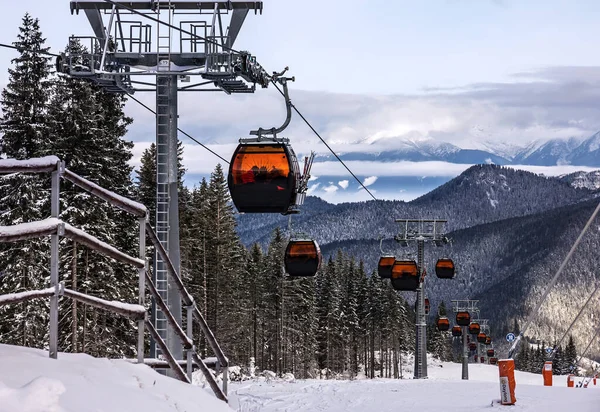 Funiculaire Dans Station Ski Hiver Jasna Slovaquie — Photo