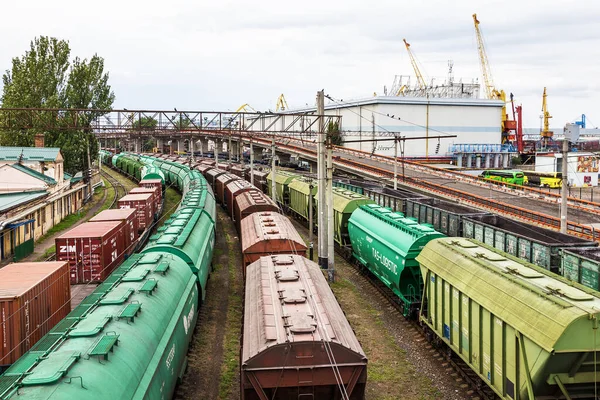 Odesa Ukraine April 2022 Cargo Rail Cars Odessa Sea Port —  Fotos de Stock