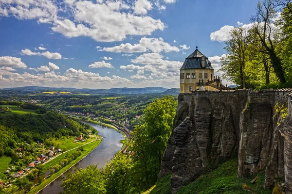 Németországba Vár Koenigstein Saxon Svájc — Stock Fotó