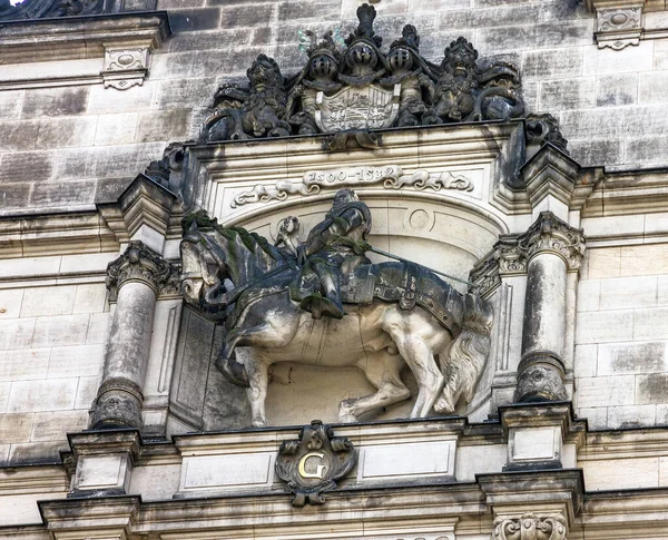 Dresden Germany Sculptural Decoration Historical Building — Foto de Stock