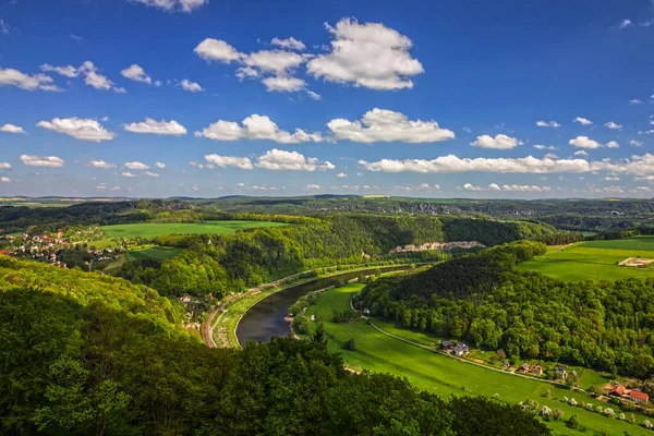 Saxon Switzerland Germany Elbe River View — Stock Fotó