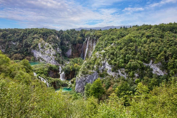 Croatie Cascade Lac Plitvice Arrière Plan Naturel Voyage Parc National — Photo