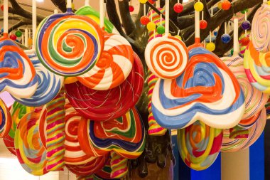 Sweet multicolor candies in shop. Candylicious - Candy Store at The Dubai Mall