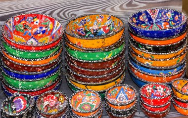 Turkish traditional souvenir bowls. Kitchen utensils