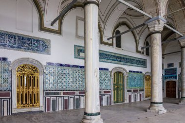 Istanbul, Turkey - Jan 25, 2019: Topkapi Sultan palace architecture.   