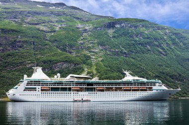 Geiranger fjord. Cruise ship Vision of the Seas of Royal Caribbean International came into Geiranger port, Norway. 