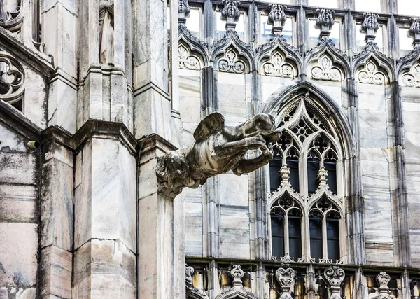 Element Milan Cathedral Architecture Dolphin Sculpture Italy — Stock Photo, Image