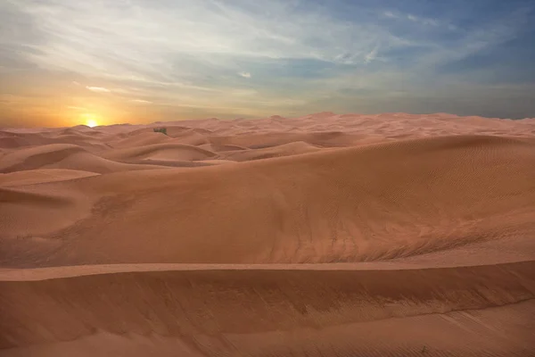 Sunrise Sand Desert Landscape Uae Dubai — Stockfoto
